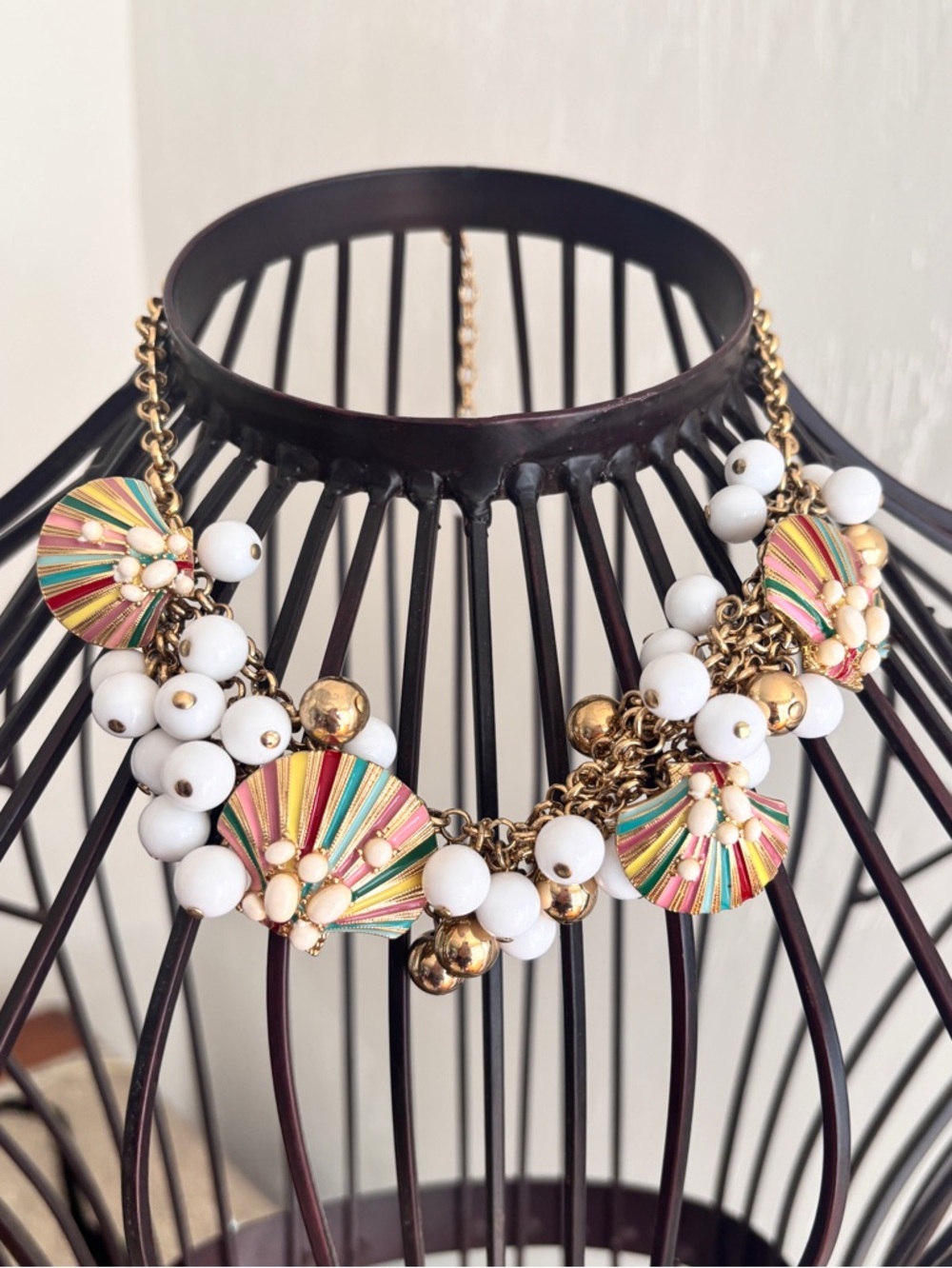 Multicolor Shell Bead Statement Necklace - Women Jewelry